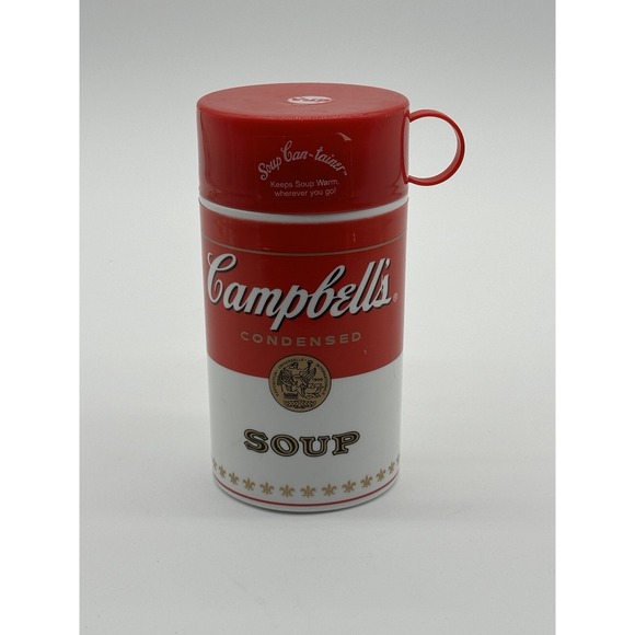 Vintage 1998 Campbells Soup Cantainer Lunchbox Insulated Plastic Thermos 11.5 Oz - Picture 2 of 7
